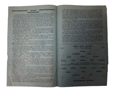 Lot 33 - West Ham v Blackburn Rovers 17th January 1948 FA Cup Third Round Replay, 5th March 1949 Football League Division II, 19th November Football League Division 2 (3)