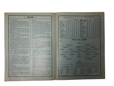 Lot 37 - West Ham v Barnsley March 26th 1937 Football League Division II