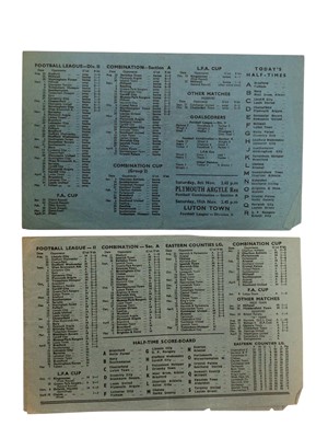 Lot 39 - West Ham v Barnsley 26th April 1947, 1st November 1947, 16th April 1949, 27th August 1949, all Football League Division 2 (4)