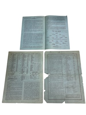 Lot 42 - West Ham v Birmingham 1st September 1945 Football League South, 16th November 1946. 18th October 1947, both football League Division II (3)