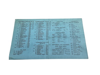 Lot 42 - West Ham v Birmingham 1st September 1945 Football League South, 16th November 1946. 18th October 1947, both football League Division II (3)