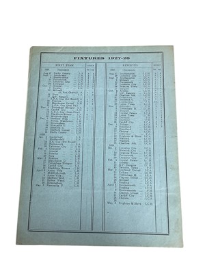 Lot 43 - West Ham v Bolton Wanderers December 10th 1927 Football League Division I