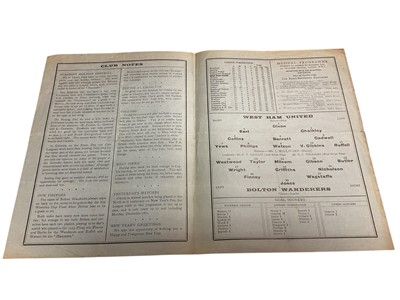 Lot 45 - West Ham v Bolton Wanderers January 2nd 1932 Football League Division I