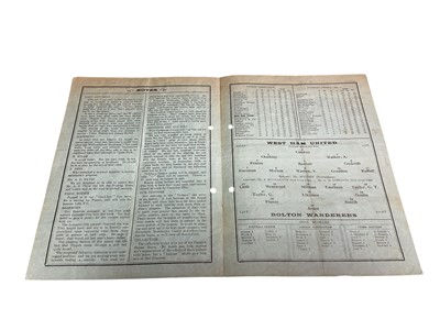 Lot 47 - West Ham v Bolton Wanderers December 15th 1934 Football League Division II