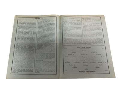 Lot 48 - West Ham v Bolton Wanderers January 16th 1937 FA Cup Third Round