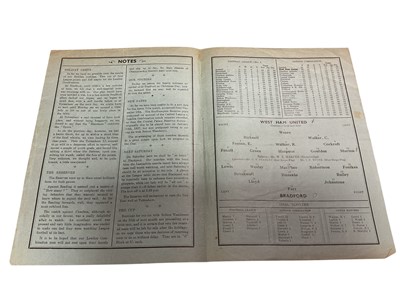 Lot 52 - West Ham v Bradford December 28th 1936 Football League Division II