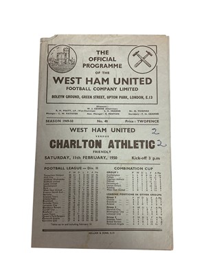 Lot 79 - West Ham v Charlton 14th October 1939 Friendly 23rd March 1940 Football League Regional Competition, 25th December 1941 London War League, 18th December 1943, 9th December 1944, 19th January 194...