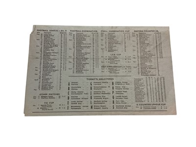 Lot 79 - West Ham v Charlton 14th October 1939 Friendly 23rd March 1940 Football League Regional Competition, 25th December 1941 London War League, 18th December 1943, 9th December 1944, 19th January 194...