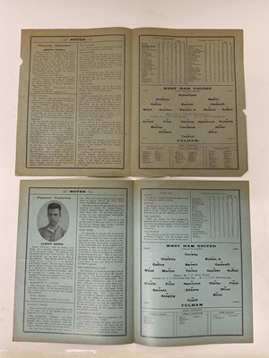 Lot 94 - West Ham v Fulham September 15th 1934, March 31st 1934, both Football League Division II (2)
