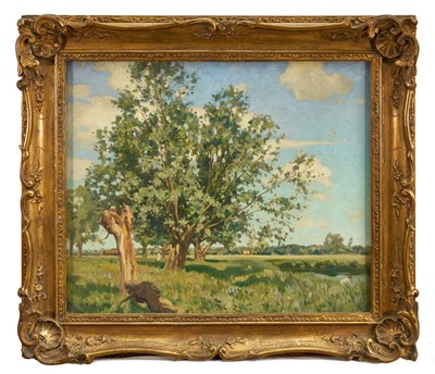 Lot 1095 - Reginald St. Clair Marston (1886 - 1943) oil on canvas - The River Stour at Dedham, signed, 52cm x 62cm, in glazed gilt frame