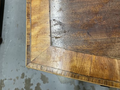 Lot 1268 - George III mahogany bow front chest of four long drawers with cross banded top, on splayed bracket feet, later handles, 91.5cm wide x 50.5cm deep x 89cm high