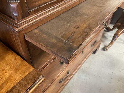 Lot 1269 - George III mahogany chest on chest with Greek key cornice and brushing slide