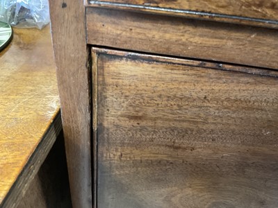 Lot 1269 - George III mahogany chest on chest with Greek key cornice and brushing slide