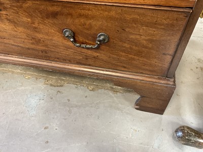 Lot 1269 - George III mahogany chest on chest with Greek key cornice and brushing slide