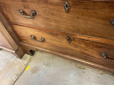 Lot 1269 - George III mahogany chest on chest with Greek key cornice and brushing slide