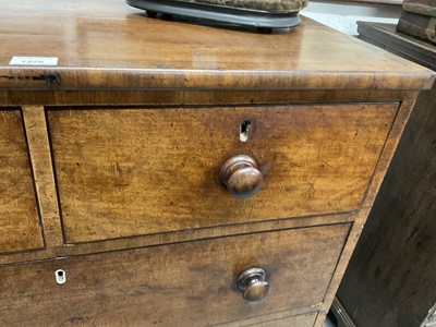 Lot 1270 - George IV mahogany chest of two short and two long drawers with bun handles, on turned feet, 93cm wide x 48cm deep x 87cm high