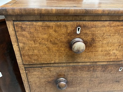 Lot 1270 - George IV mahogany chest of two short and two long drawers with bun handles, on turned feet, 93cm wide x 48cm deep x 87cm high