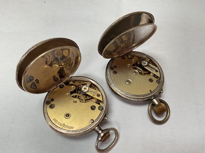 Lot 63 - 1930s silver cased J.W. Benson pocket watch, two silver fob watches, other wristwatches and a WWI Dennison compass