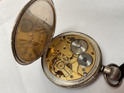 Lot 63 - 1930s silver cased J.W. Benson pocket watch, two silver fob watches, other wristwatches and a WWI Dennison compass