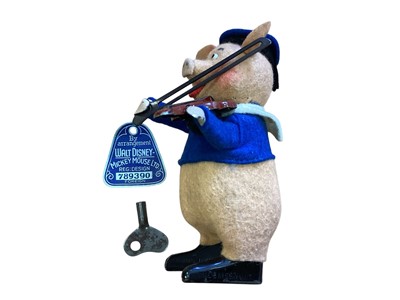 Lot 2025 - Rare Walt Disney Schuco cased set of 'The Three Little Pigs', with keys and original box (1)