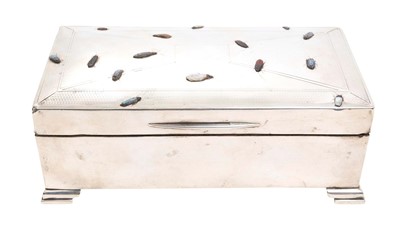 Lot 242 - Silver cigarette box with shibayama decoration