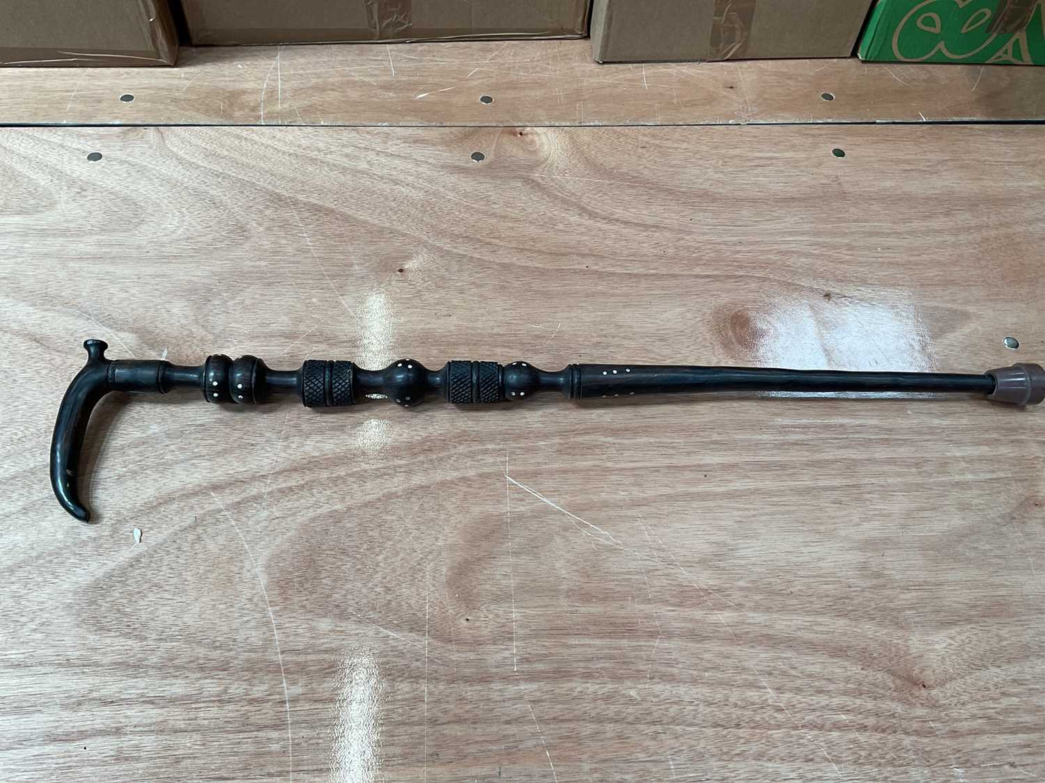 Lot 19 - African hardwood tribal walking stick