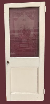 Lot 2596 - Etched glass door believed to be from the Garrick theatre, Drury lane