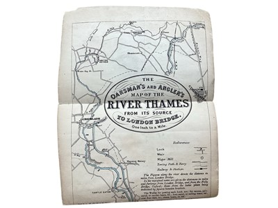 Lot 1506 - Small selection of maps, The Oarsman's and Angler's Map of the River Thames New Edition 1885, Stanford's Road and Railway Map of England & Wales 1857, County Council of Middlesex by H T Wake...