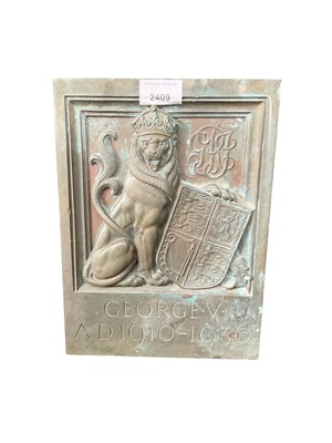 Lot 2409 - George V commemorative bronze wall plaque