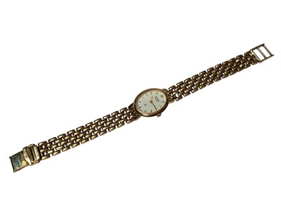 Lot 61 - Record De Luxe 9ct gold ladies' wristwatch on an integral 9ct gold bracelet