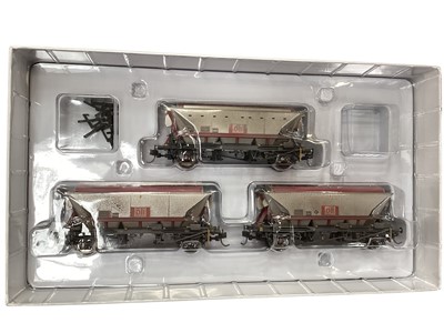 Lot 1815 - Accurascale OO Guage DB 32.85 Tonne China Clay Hopper with Roof, 3 pack DB1 & DB2, boxed (2)