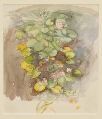 Lot 965 - *Mary Potter (1900-1981) watercolour - Waterlillies, 23cm x 20cm, in glazed gilt frame