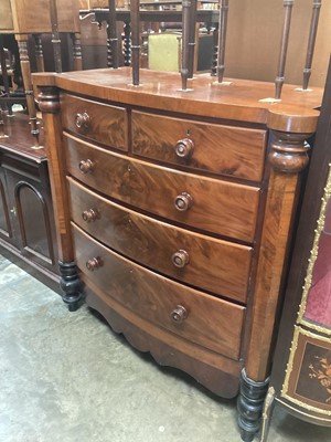 Lot 1253 - Victorian mahogany chest of drawers, 130cm wide, 55.5cm deep, 127cm high