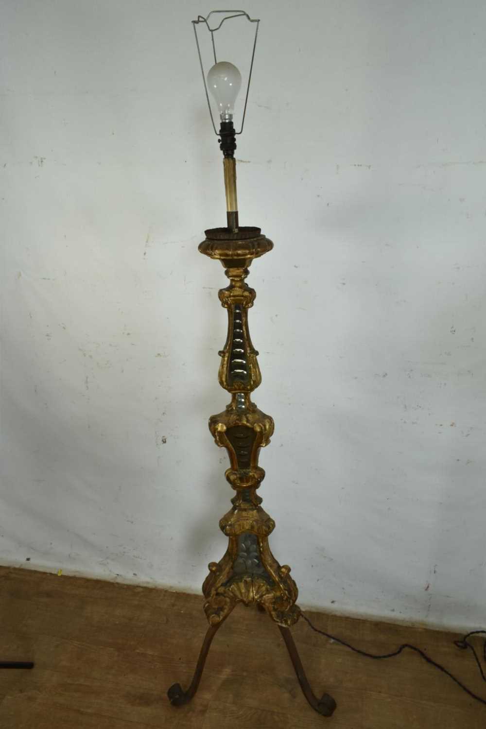 Lot 1283 - 18th century Venetian torchère converted to a standard lamp