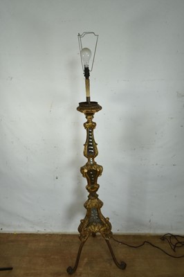 Lot 1283 - 18th century Venetian torchère converted to a standard lamp
