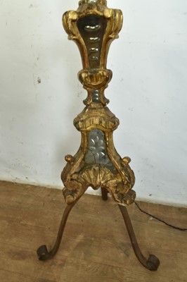 Lot 1283 - 18th century Venetian torchère converted to a standard lamp
