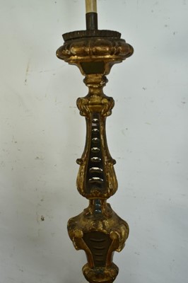 Lot 1283 - 18th century Venetian torchère converted to a standard lamp