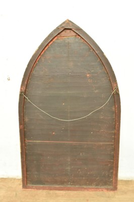 Lot 1285 - Early 19th century gothic gilt arched and engraved mirror