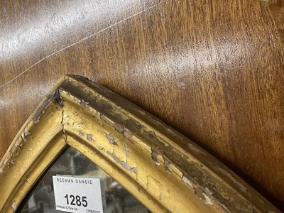 Lot 1285 - Early 19th century gothic gilt arched and engraved mirror
