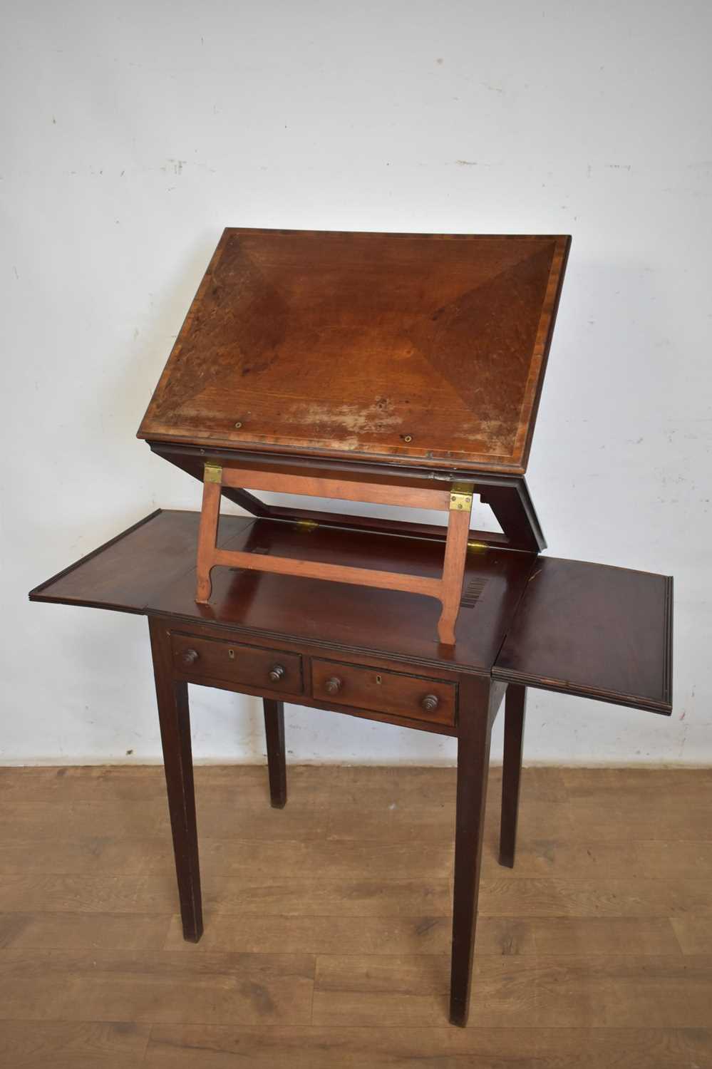 Lot 1294 - George III mahogany architect's table of small size