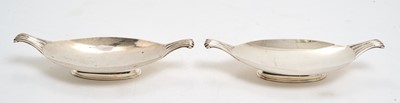 Lot 503 - Pair of George V silver bon bon dishes of oval form, with reeded handles (Birmingham 1913) J B Chatterley & Sons Ltd. All at approximately 8ozs. 18cm across.