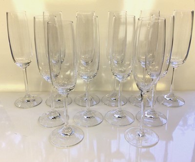 Lot 1145 - Set of eleven Waterford Crystal Marquis champagne flutes and one other (12)