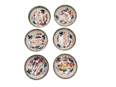Lot 537 - Group of six 18th century Liverpool porcelain saucers, (6).