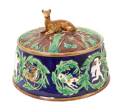 Lot 1 - Victorian George Jones majolica game pie dish, circa 1875