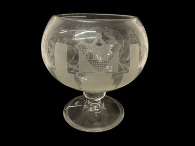Lot 93 - Large 19th century Masonic glass goblet