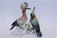 Lot 2013 - Karl Ens porcelain Hoopoe group, 26cm high
