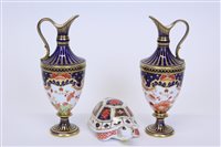Lot 2024 - Pair of Royal Crown Derby Imari ewers, pattern...