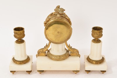 Lot 812 - Late 19th century French small clock garniture