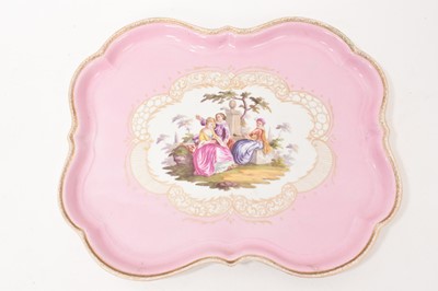 Lot 57 - 19th century Meissen outside decorated large tray