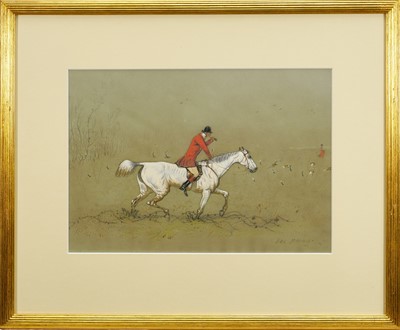 Lot 1023 - English School, 19th century, good set of twelve pencil, pastel and charcoal drawings - A Hunting Day, each titled, in good quality gilt frames